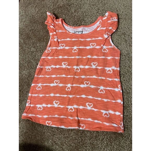 Jumping Beans 3T Girls Shirt Peach Color Ruffled Short sleeve - Picture 2 of 4